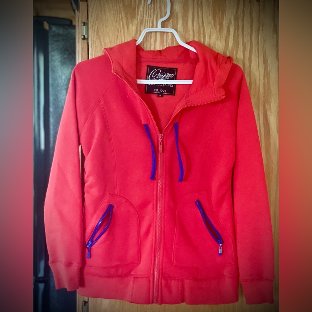 Vibrant Hoodie with Blue Zippers